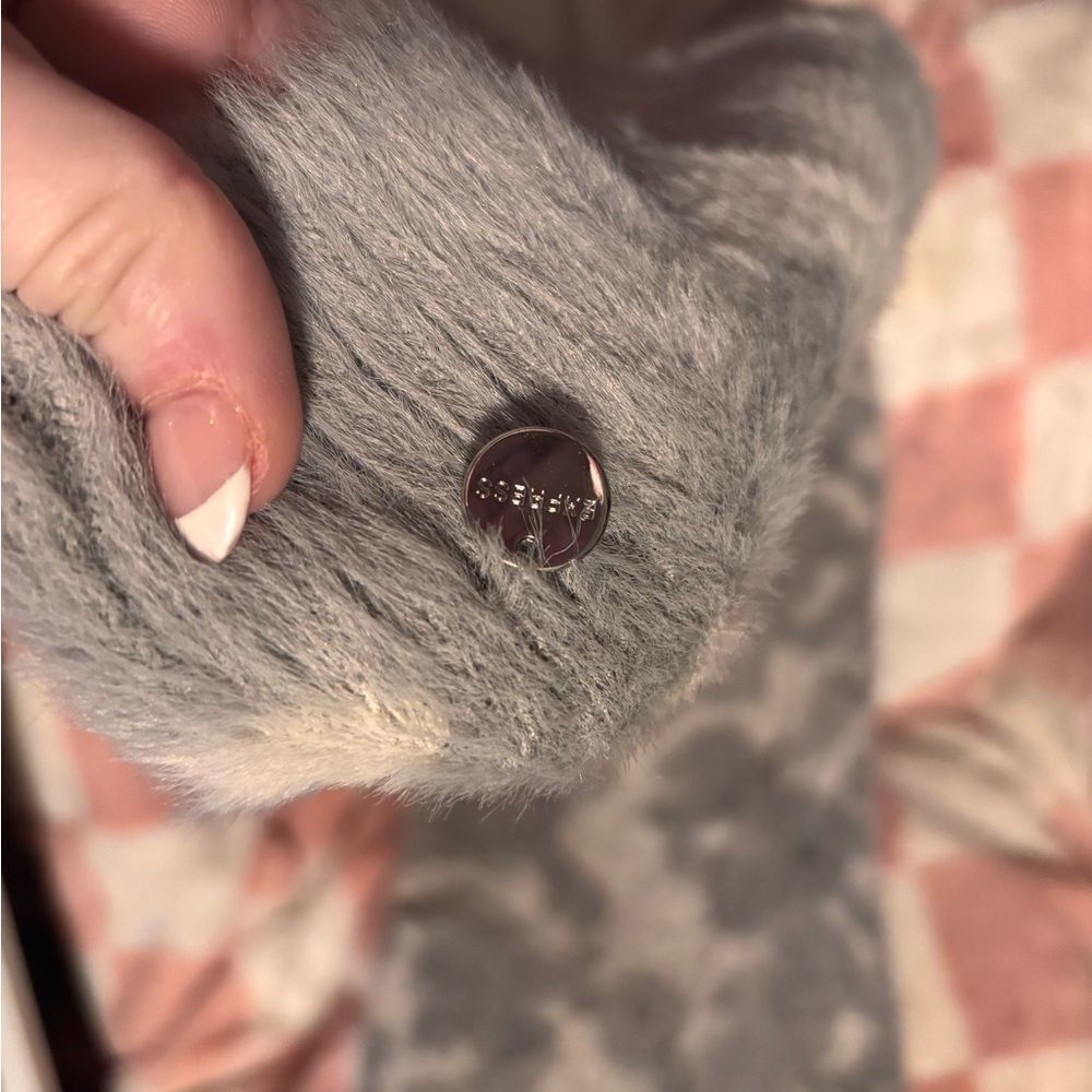 Express Long Gray Faux Fur Scarf